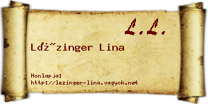Lézinger Lina névjegykártya